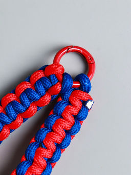 Цена за 2 шт. Брелок для ключей на карабине «Паракорд», шнур 0.5 см, красно-синий, на сумку, рюкзак, 14.5×1.8×0.8 см