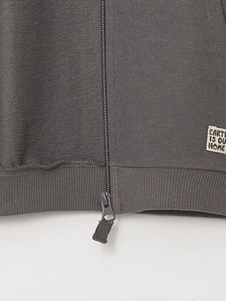Kap??onlu Uzun Kollu Erkek Bebek Fermuarl? Sweatshirt - Waikiki фото 3
