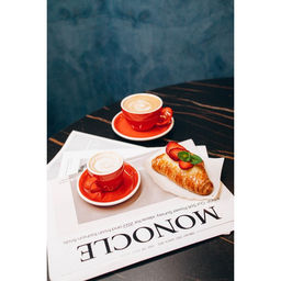 Кофейная пара Magistro Coffee time, чашка 80 мл, блюдце d=11.5 см, фарфор, красная