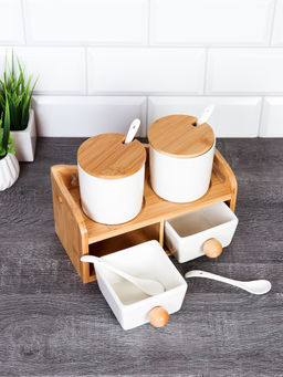 Набор для специй 4 предмета 250 мл с ложками / CF141 /уп 15/ на подставке - Галеонтрейд фото 14