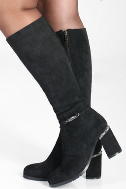 Сапоги еврозима на устойчивом каблуке