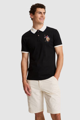 Erkek Siyah Slim Fit Polo Yaka Basic TiЕГrt