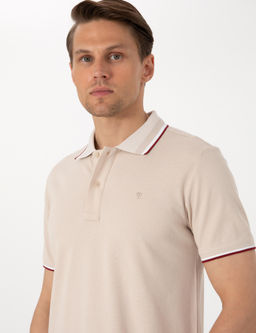 Bej Slim Fit Polo Yaka Ti__rt - Pierre cardin фото 2
