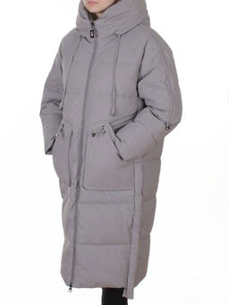 6615 GRAY Пальто зимнее женское (200 гр. холлофайбер)