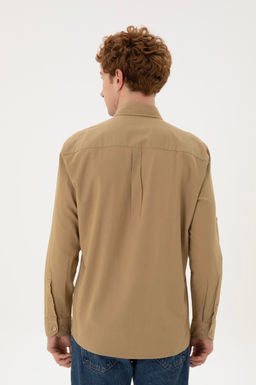 Мужская рубашка цвета хаки с длинным рукавом - U.s. polo assn фото 12