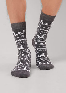 (CLE) К6550П носки муж. НГ плюш (ЧЗ)