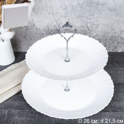 Ваза Фуршетница 2-х ярусная Классика белая / LHP85/105 White /уп 12/ 746569