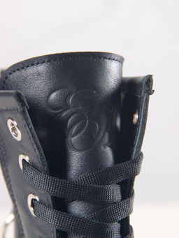 Ботинки 329.зиплайнbl.Черный/шерсть