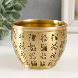 Сувенир латунь Чаша для привлечения богатства d- 9 см 9,2х9,2х7,5 см - Simaland фото 3