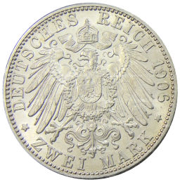 2 марки 1906 года Германия (Баден)  50 лет свадьбе Фридриха I и Луизы Прусской