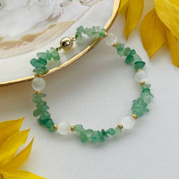 Браслет из Авантюрина и Селенита 17 см