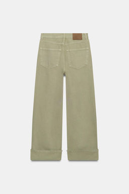 JEANS ZW COLLECTION BAGGY TIRO MEDIO / Khaki - Zara фото 9