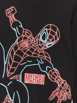 Bisiklet Yaka Spiderman Bask?l? Uzun Kollu Erkek ?ocuk Ti??rt ve E?ofman Alt? - Waikiki фото 3