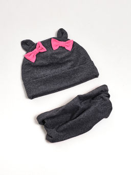 Комплект (шапка+снуд) UD 3026 черный меланж