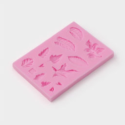 Молд для заливки Доляна Гербарий, силикон, 14 ячеек, 8?5?0.8 см, розовый  фото 2