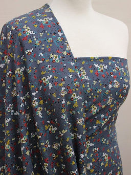 Штапель Премиум Виринея цв.т.лазурно-серый винтаж, ш.1.45м, вискоза-100%, 120гр/м.кв - Купава фото 2