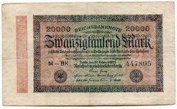 Банкнота 20000 марок 1923 года Германия
