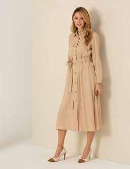 Bej Midi G_mlek Elbise - Pierre cardin фото 4