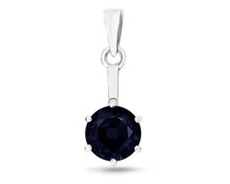 Подвеска, 1 сапфир корунд круг 8 мм 2.59ct, Момент