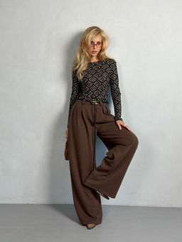 Лонгслив #КТ5930-8, чёрный,бежевый - Dommod фото 9