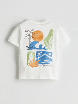 Bisiklet Yaka Bask?l? Erkek ?ocuk Ti??rt