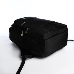 Рюкзак молодёжный из текстиля, 2 отдела на молнии, 4 кармана, цвет чёрный - Simaland фото 3