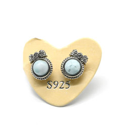 Пусеты с ангелитом 7*9мм, 1,4г