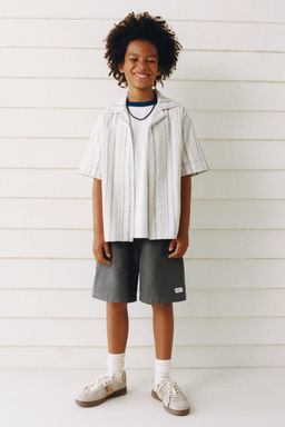 RUSTIC STRIPED BOWLING SHIRT - Zara фото 5