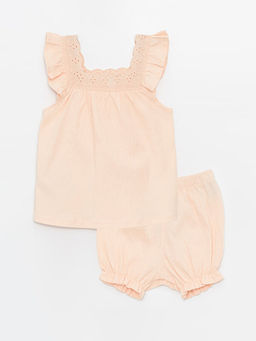 Kare Yaka Ask?l? K?z Bebek ?ortlu Pijama Tak?m