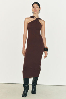 GOLD APPLIQUE KNOT DRESS