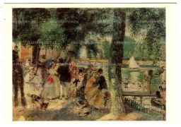 Открытка живопись Огюст Ренуар Купание на Сене