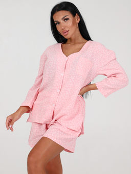 579 ПИЖАМА ЖЕНСКАЯ (шорты) (Розовый) - А-дина фото 4