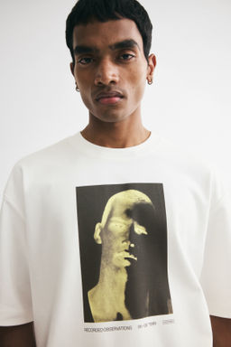 Camiseta boxy estampada en algod?n Relaxed Fit - H&m фото 3