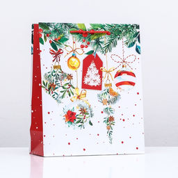 Пакет подарочный Ёлка с украшениями , 26 х 32х 12 см