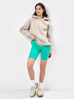 Шорты-велосипедки женские с высокой талией в зеленом оттенке тропическая зелень 332324 - Mark formelle фото 2