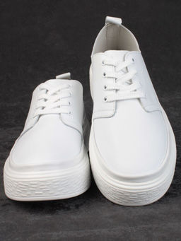 05-PDF88-1 WHITE Кроссовки женские (натуральная кожа)