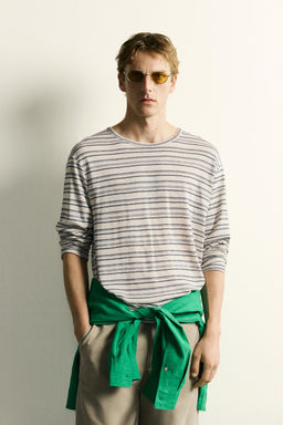 CAMISETA RAYAS VISCOSA - LINO / rayas - Zara фото 2