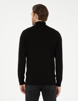 Siyah Slim Fit Bal_k__ Yaka Basic Triko Kazak - Pierre cardin фото 5