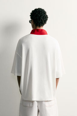 POLO RELAXED FIT F?TBOL RETRO / Rojo / Blanco - Zara фото 3