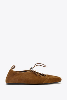 SPORTY SPLIT SUEDE FLAT SHOES - Zara фото 2