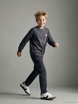 Regular Fit Erkek ?ocuk Kargo Jean Pantolon