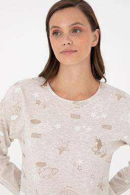 Женский бежевый пижамный комплект Неожиданная скидка в корзине - U.s. polo assn фото 2