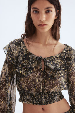 Blusa fruncida de gasa - H&m фото 2