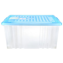 Контейнер для хранения пластмассовый Darel-box 56л, 61х40х31см, на колесах, ручки-клипса, синий (Россия)