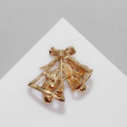 Брошь «Колокольчики», белая в золоте