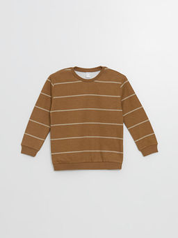 Bisiklet Yaka Uzun Kollu ?izgili Erkek Bebek Sweatshirt