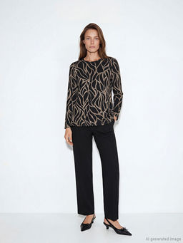 Bisiklet Yaka Desenli Bluz