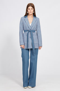 Жакет  твид голубой меланж - Eola фото 5