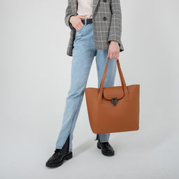 Сумка-тоут на молнии, цвет коричневый - Simaland фото 6