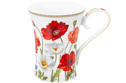 Кружка 400 мл 13*9*12 см Маки фарфор NEW BONE CHINA